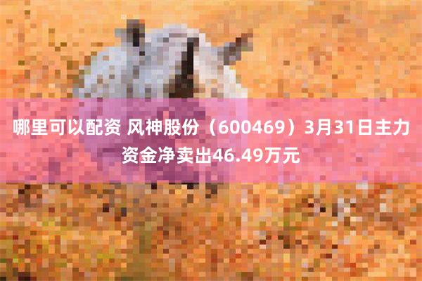 哪里可以配资 风神股份（600469）3月31日主力资金净卖出46.49万元