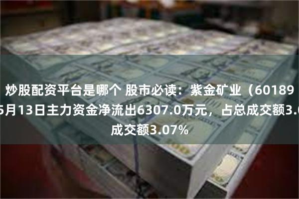 炒股配资平台是哪个 股市必读：紫金矿业（601899）5月13日主力资金净流出6307.0万元，占总成交额3.07%