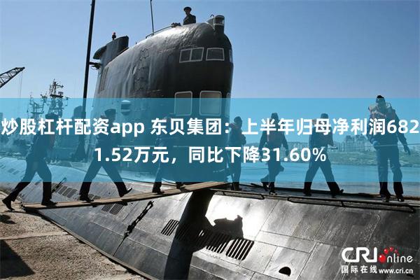 炒股杠杆配资app 东贝集团：上半年归母净利润6821.52万元，同比下降31.60%